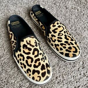 KATE SPADE Leopard Print Slip On Keds Size 7